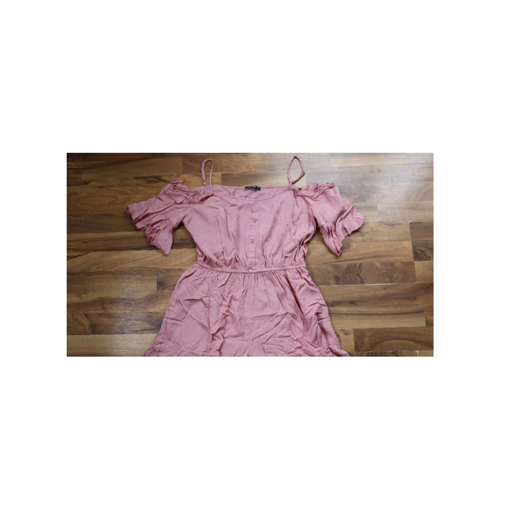 Shein Pink Ruffle Romper Large